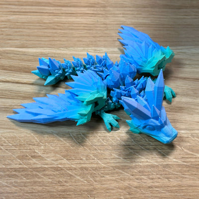 Baby Crystal Winged Dragon - 3D Printed Articulated Fidget Toy with Flexible Colours