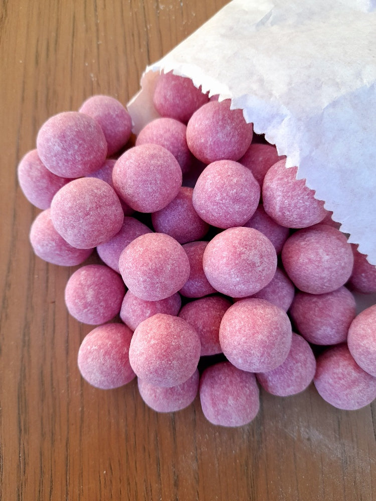 Chewy Cherry Bon Bons - sugar dusted cherry flavoured chewy sweets