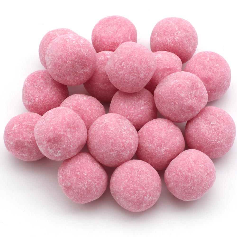 Chewy Strawberry Bon Bons - sugar dusted strawberry flavoured chewy sweets