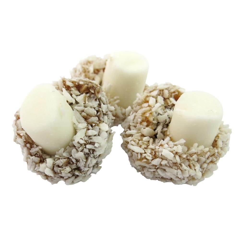 Coconut Mushrooms - Mushroom shaped chewy sweets coated in coconut flakes (100g)