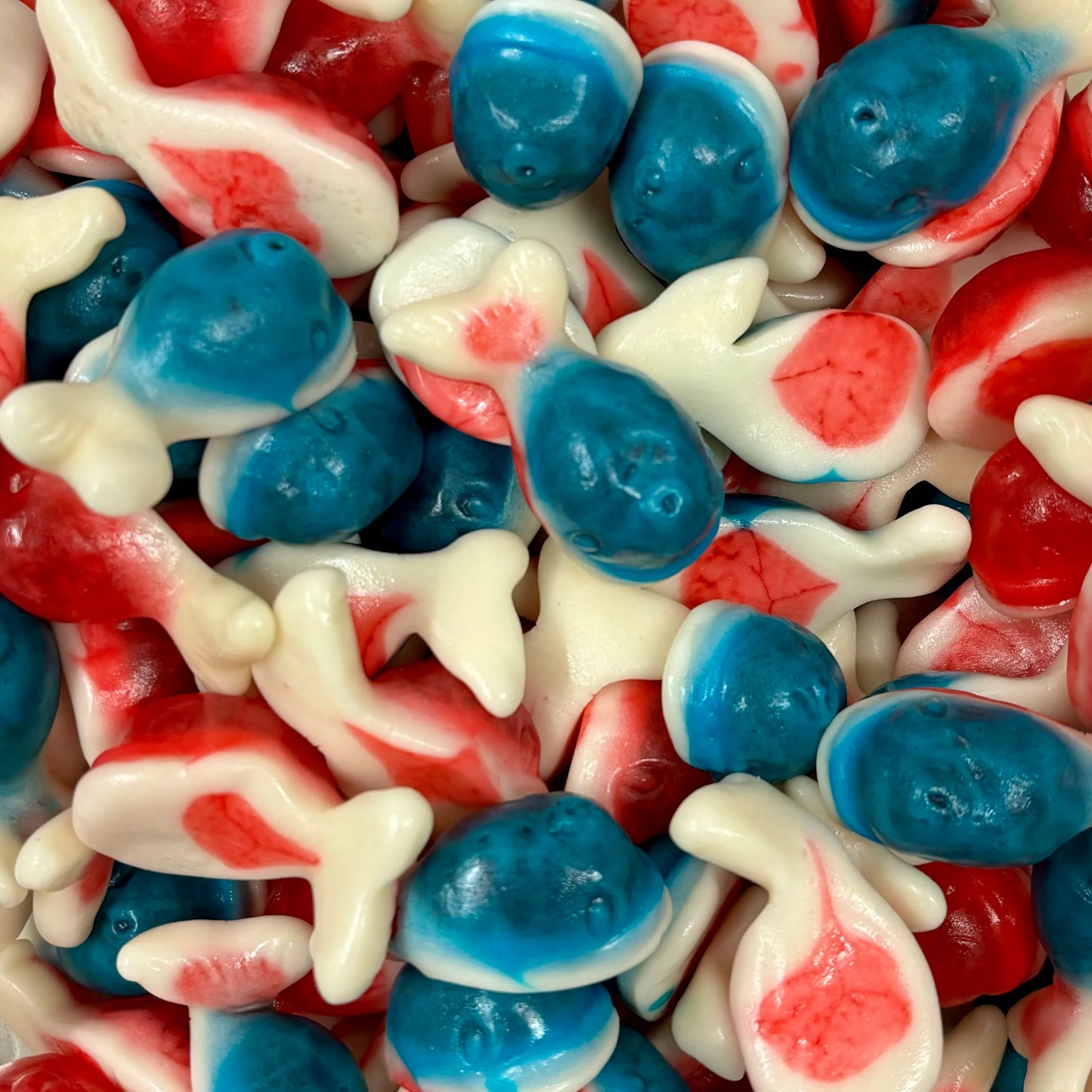 Jelly Filled Whales - Strawberry and raspberry flavour jelly sweets