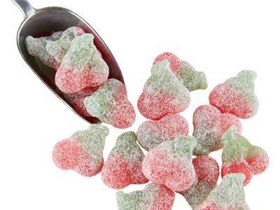 Fizzy Twin Cherries - Cherry flavour jelly sweets with a fizzy sour coating