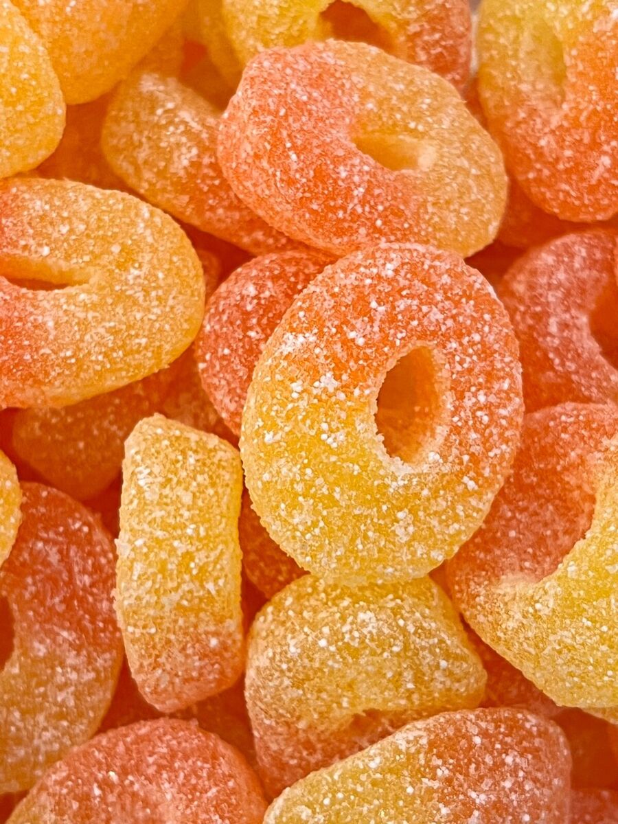 Peach Rings - Peach flavour sour jelly sweets