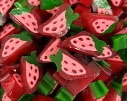 Strawberry Liquorice Slices - Strawberry flavour sweets with a sugar paste filling