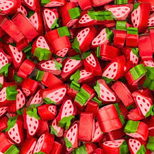 Strawberry Liquorice Slices - Strawberry flavour sweets with a sugar paste filling