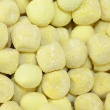 Traditional Lemon Bon Bons - Traditional dusted lemon flavoured bon bons with a devon toffee centre