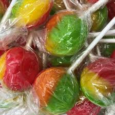 Tropical Fruit Mega Lolly, sold individually - Tropical fruit flavour lollipops (individually wrapped)