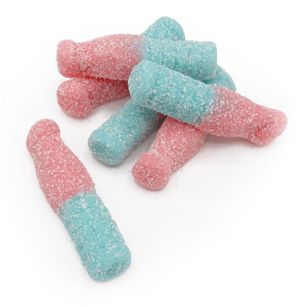 Vegan Bubblegum Bottles - Tutti frutti bubblegum flavour sour jelly sweets