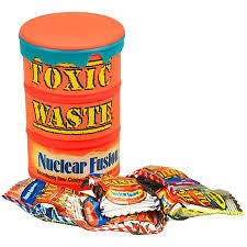 Toxic Waste Nuclear Fusion - Hazardously sour candy, each candy has a combination of 2 flavors in 1