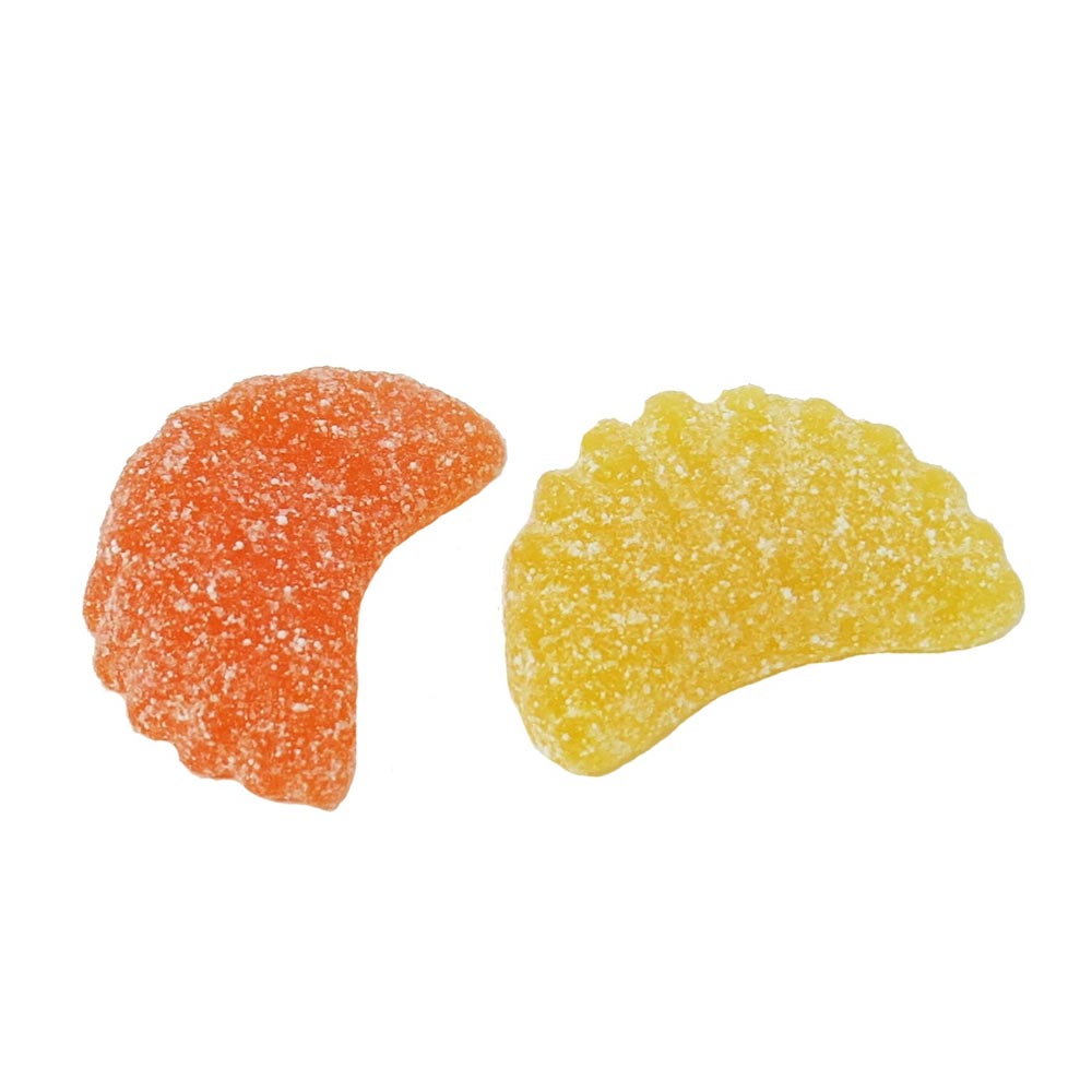 Vegan Orange & Lemon Jelly Slices - Sugar coated fruit flavour jelly sweets