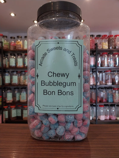 Chewy Bubblegum Bon Bons - sugar dusted bubblegum flavoured chewy sweets