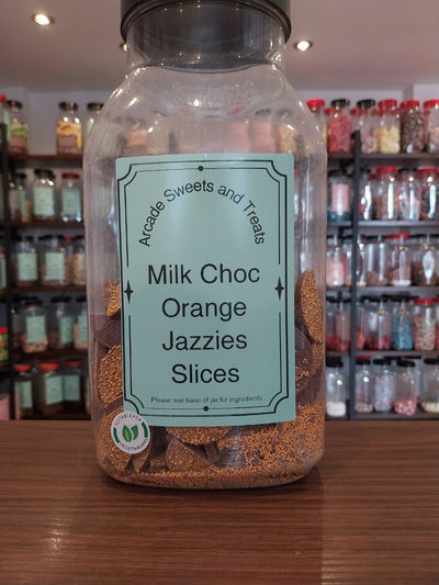 Choc Orange Jazzles - Orange chocolate flavour candy with a candy topping