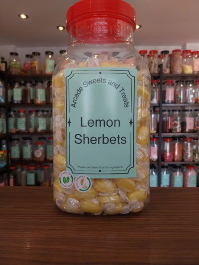 Lemon Sherbets - Lemon flavour boiled sweets with a sherbet centre