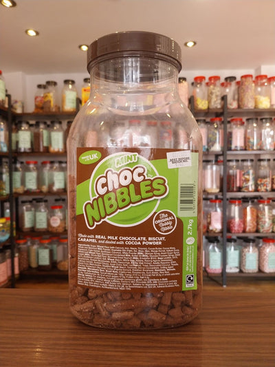 Mint Choc Nibbles - Mint, chocolate, and caramel flavoured confectionery dusted with cocoa powder