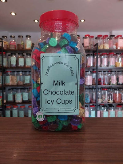 Icy Cups - Delicious chocolate flavour candy in assorted foiled 'icy' cups