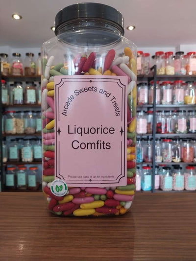 Liquorice Comfits - Liquorice pieces with colourful sugar coating