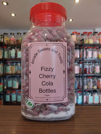 Fizzy Cherry Cola Bottles - Cherry and cola flavour gums with a sour coating