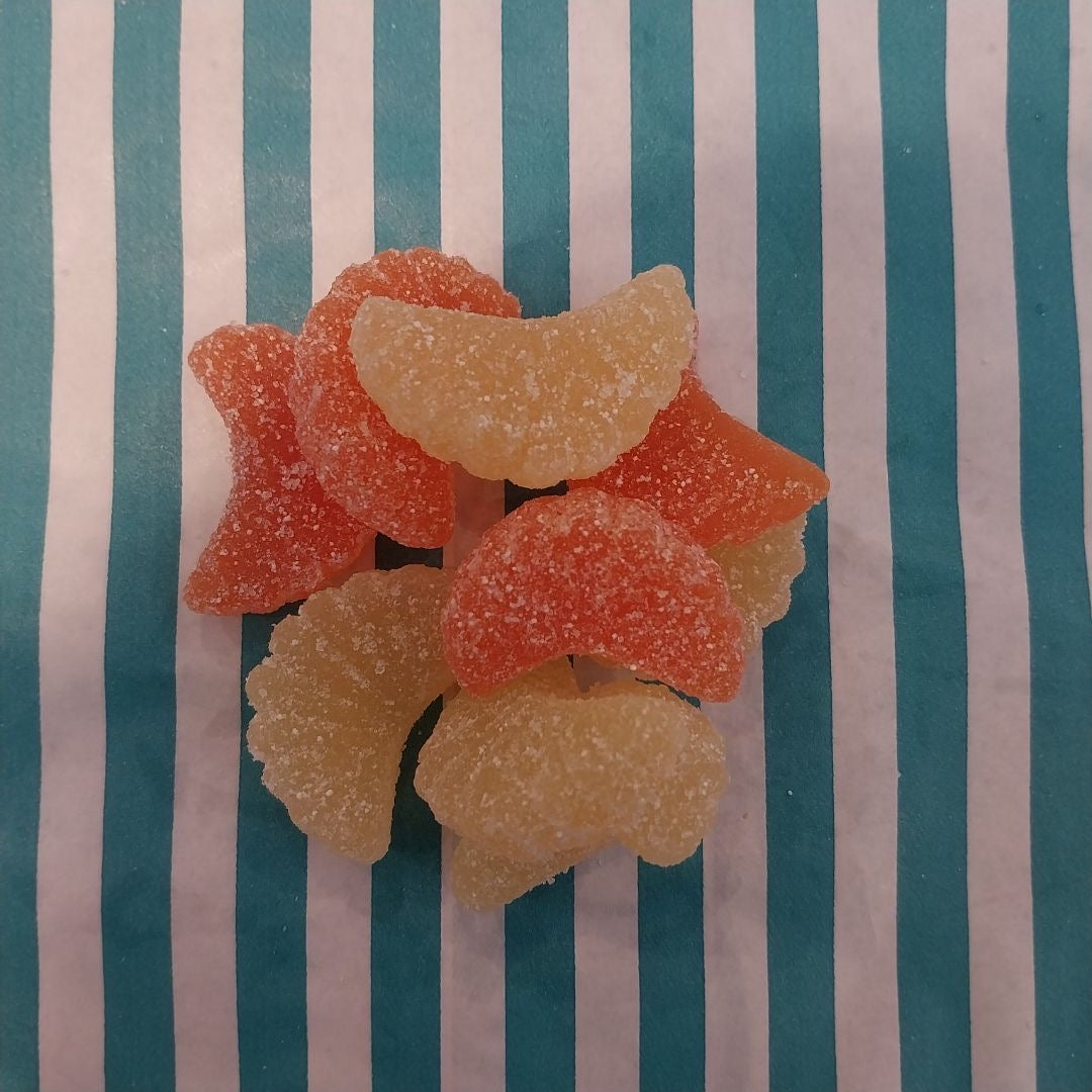 Vegan Orange & Lemon Jelly Slices - Sugar coated fruit flavour jelly sweets