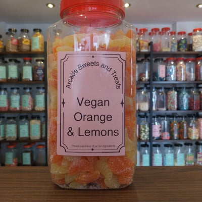 Vegan Orange & Lemon Jelly Slices - Sugar coated fruit flavour jelly sweets