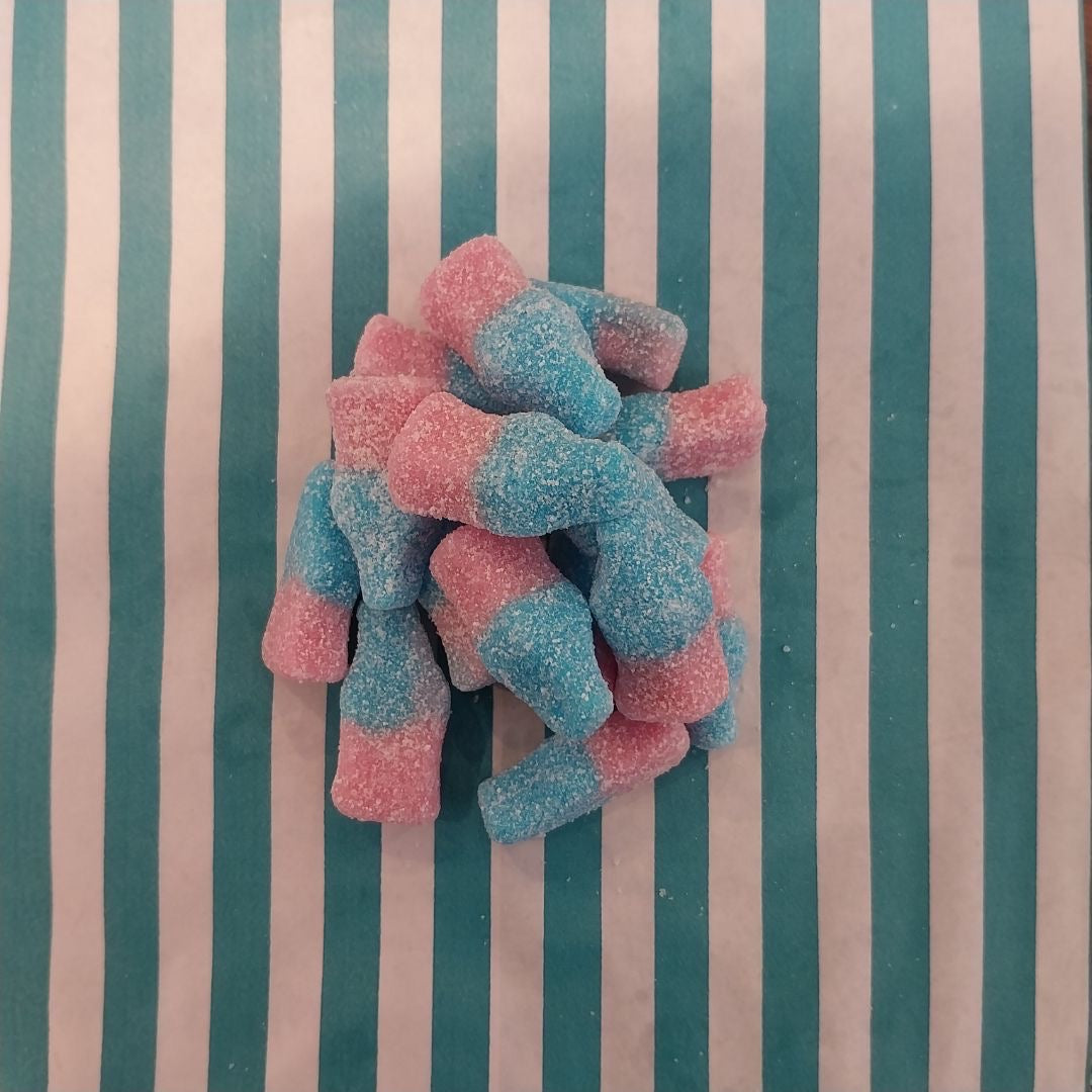 Vegan Bubblegum Bottles - Tutti frutti bubblegum flavour sour jelly sweets