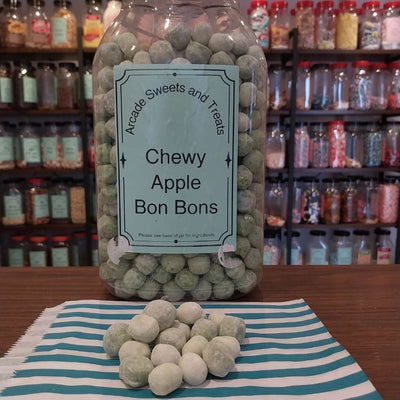 Chewy Apple Bon Bons - sugar dusted chewy apple flavoured sweets