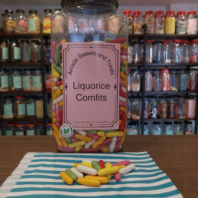 Liquorice Comfits - Liquorice pieces with colourful sugar coating