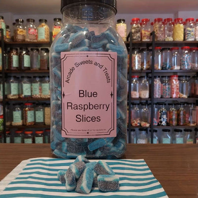 Blue Raspberry Slices - Blue raspberry flavoured jelly sweets